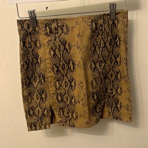 snake skin zip up skirt